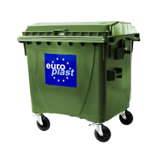 Мусорный бак Europlast пластиковый зеленый 1100л