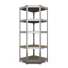 Стелаж кутовий Бюджет ОД 1800х900х450x635 , 150 кг/полка, 5 полиць, ДСП, оцинкований (для книг, документів, квітів, речей)