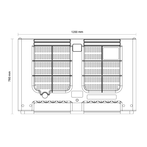 Контейнер CT/R4 перфорований на 3 полозьях 1200х1000х760, изображение 3