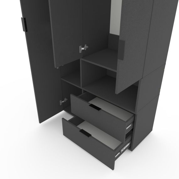 Шкаф A002R 1000x420x2300 ЛДСП Антрацит, изображение 3