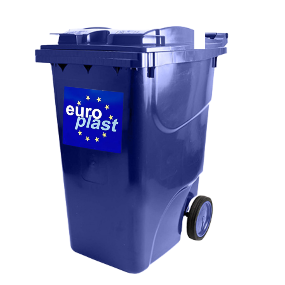 Мусорный бак Europlast пластиковый синий 360 л