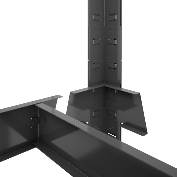 Стеллаж Бюджет КМ 2000х1000х450 , 175 кг/полка, 5 полок, МДФ, крашенный, металлический (для квартиры, офиса, документов), изображение 4