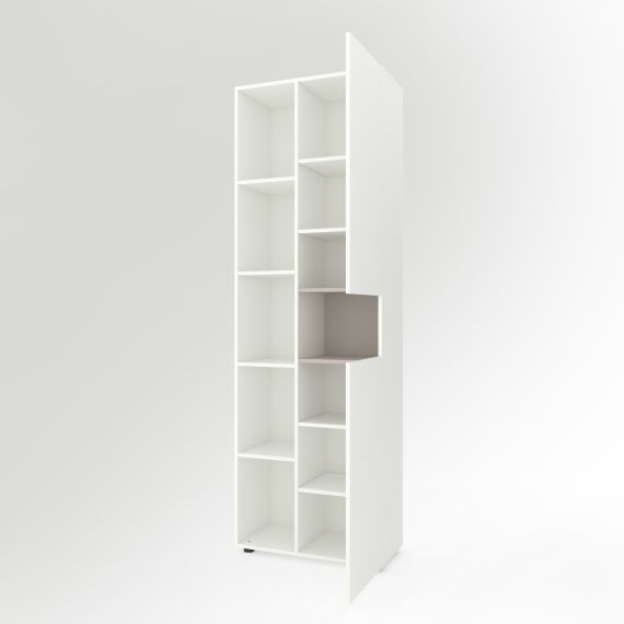 Шкаф B006L 700x350x2130 ЛДСП, Белый Снег - Кашемир, изображение 2