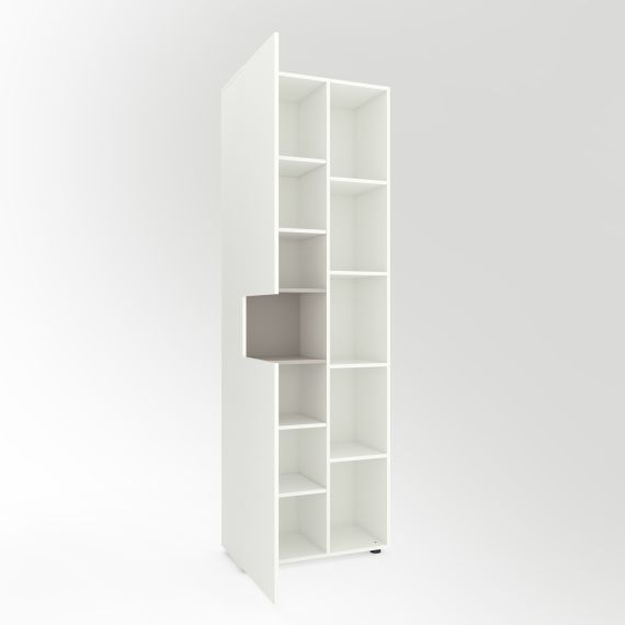 Шкаф B006R 700x350x2130 ЛДСП, Белый Снег - Кашемир, изображение 2