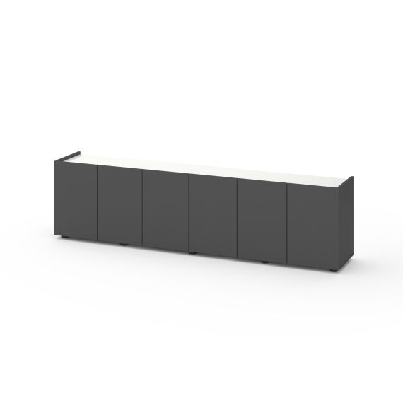 Тумба TV B026 2000х350х530 ЛДСП, Антрацит - Білий Сніг