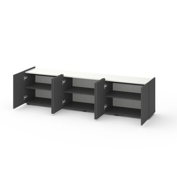 Тумба TV B026 2000х350х530 ЛДСП, Антрацит - Білий Сніг, изображение 2