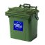 Мусорный контейнер мобильный Europlast пластиковый зеленый объем 40 л
